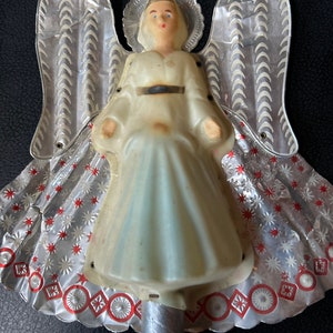 Vintage  foil angel tree topper