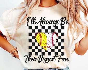 Comfort Colors Custom Baseball Softball Mom Shirt, Senior Night Baseball Softball Shirt, Personalized Mom Baseball Shirt, Mom of Both Sport
