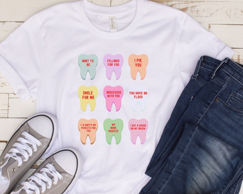 Dental Valentine Shirt Teeth Dentist Valentines Day Shirt Etsy