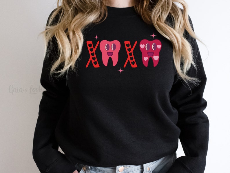 Dental Valentine Sweatshirt, Teeth, Dentist Valentines Day Sweater