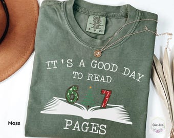 6 7 Reading 67 Teacher Christmas Shirt, Six Seven Christmas Shirt, Comfort Colors Shirt Trendy, Funny Teacher Shirt, Reading Gifts