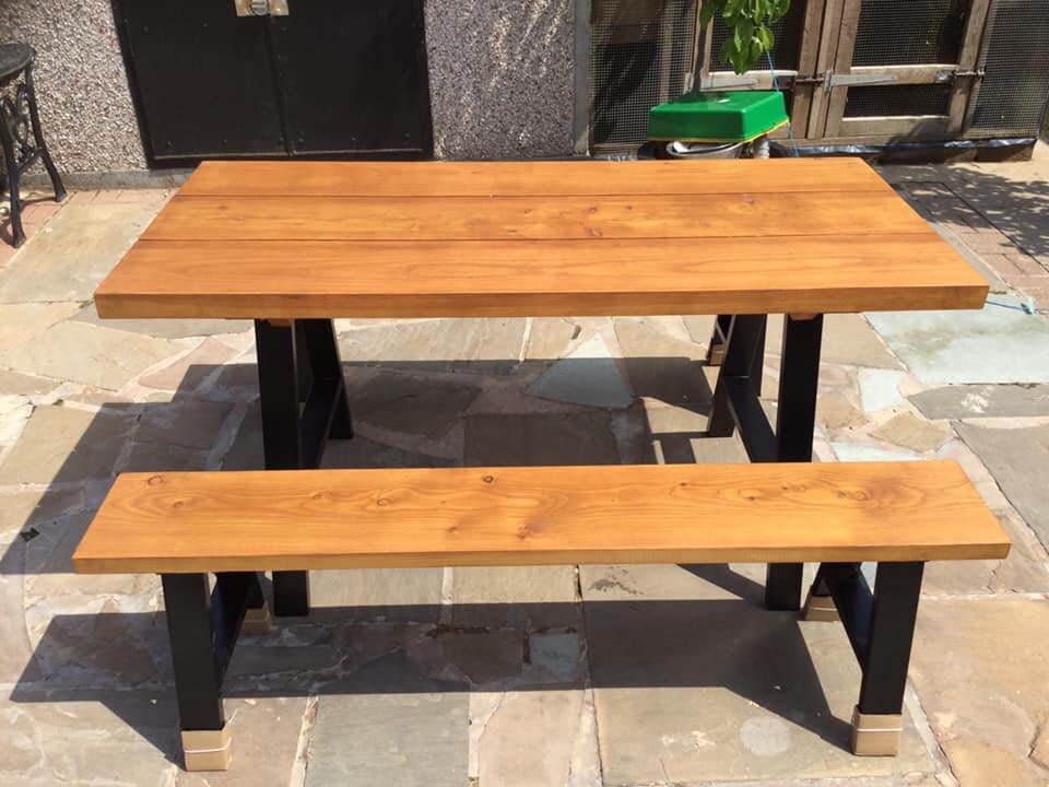 Rustic Garden Furniture Table and Bench Sets. Patio and Etsy