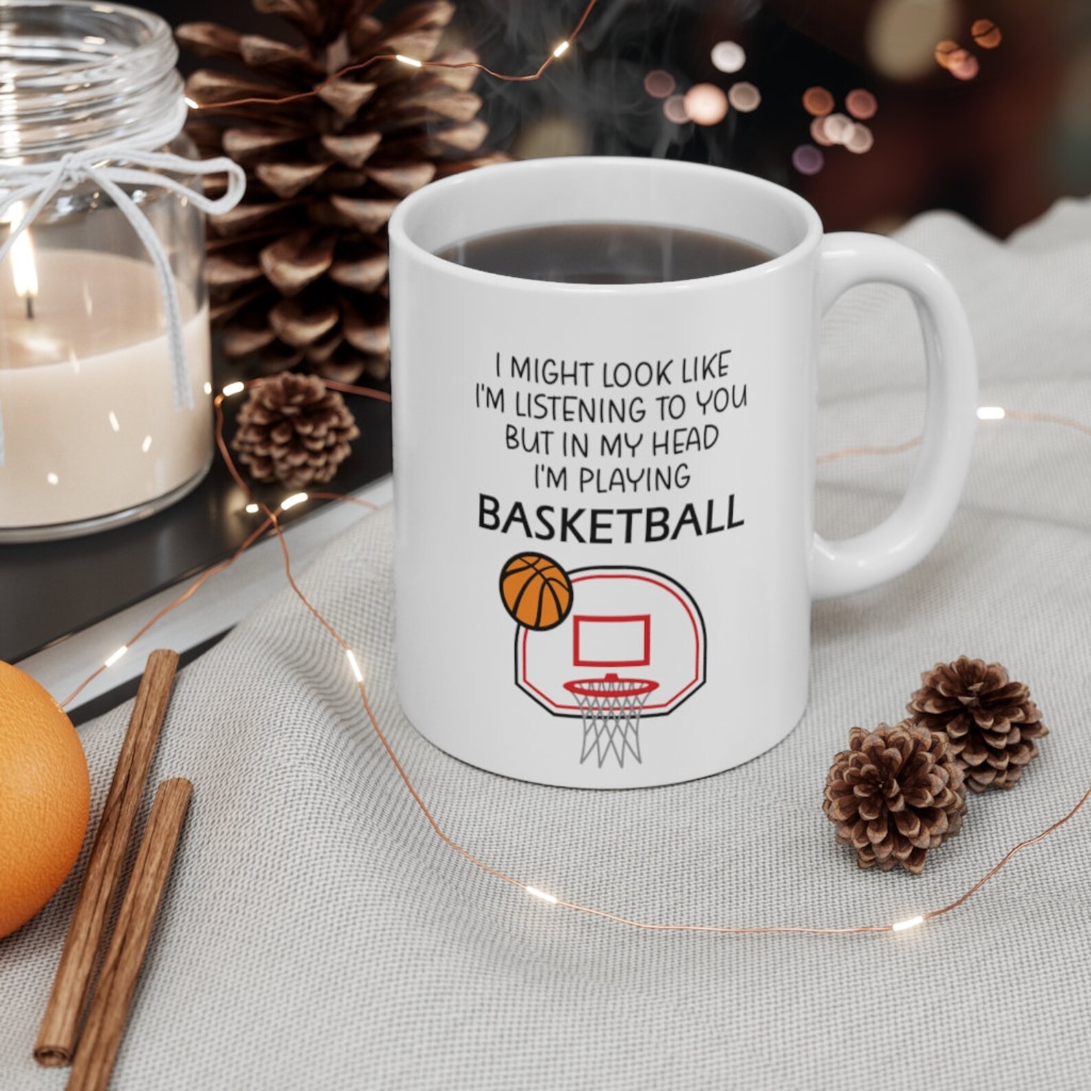 Lustige Basketball Tasse I Might Look Like I'm Listening Etsy.de