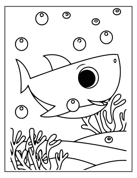 baby shark coloring sheets printable etsy ireland