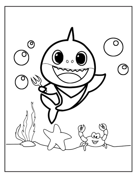 baby-shark-coloring-sheets-printable-etsy-ireland