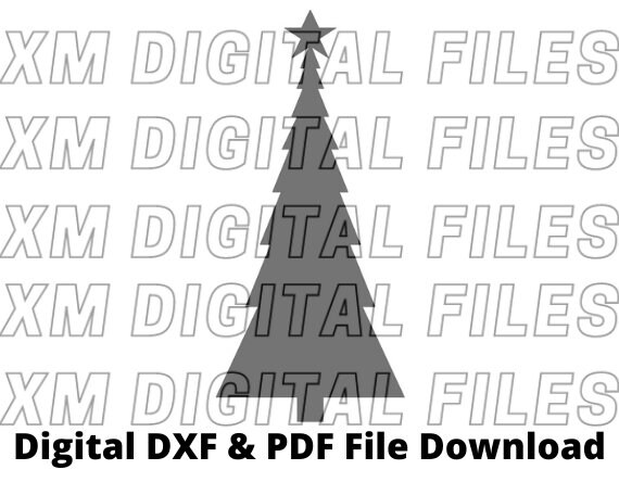 Christmas Tree DXF File, Dxf Digital Download, Scaled DXF File, Wall