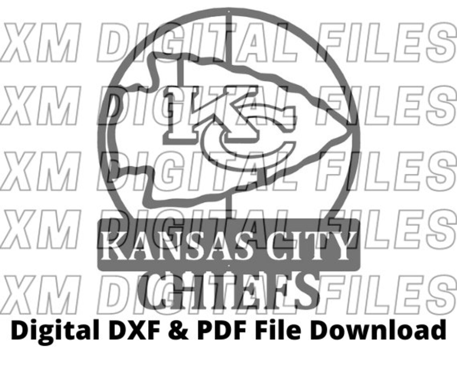 Kansas City Football Sign Dxf Digital Download Scaled DXF Etsy Canada