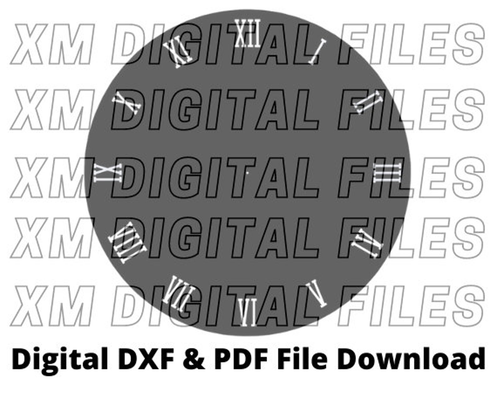 Roman Numeral Clock DXF File Dxf Digital Download Scaled DXF Etsy Canada