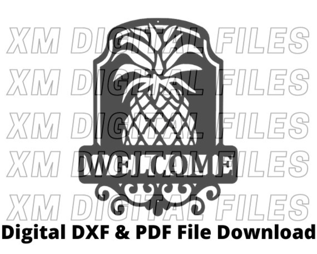 Pineapple Sign DXF File Dxf Digital Download Scaled Etsy