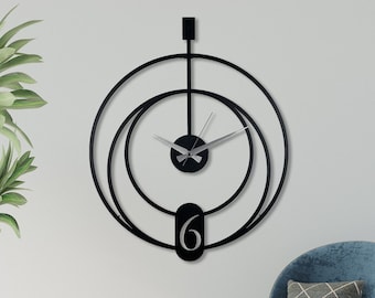 Minimalist Oversized Metal Wall Clock: Modern Silent Decor