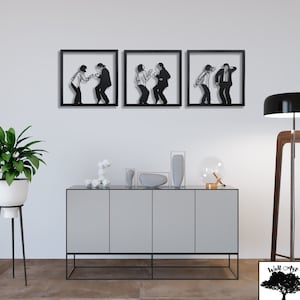Pulp Fiction Dancing Couple Metal Wall Art, Metal Wall Decor, Modern Wall Art, Large Wall Decor, Housewarming gift, Dance Decoration