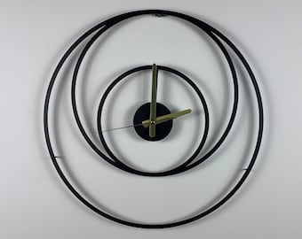 Minimalist Black Metal Wall Clock: Modern Oversize Silent Clock