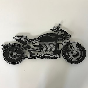 TRIUMP Rocket 3 Motorcycle Metal Wall Art, TRIUMP Motorcycle Gifts, Racer Cafe Decor, Metal Wall Art,  Mancave Decor, Father&#39;s Day Gift