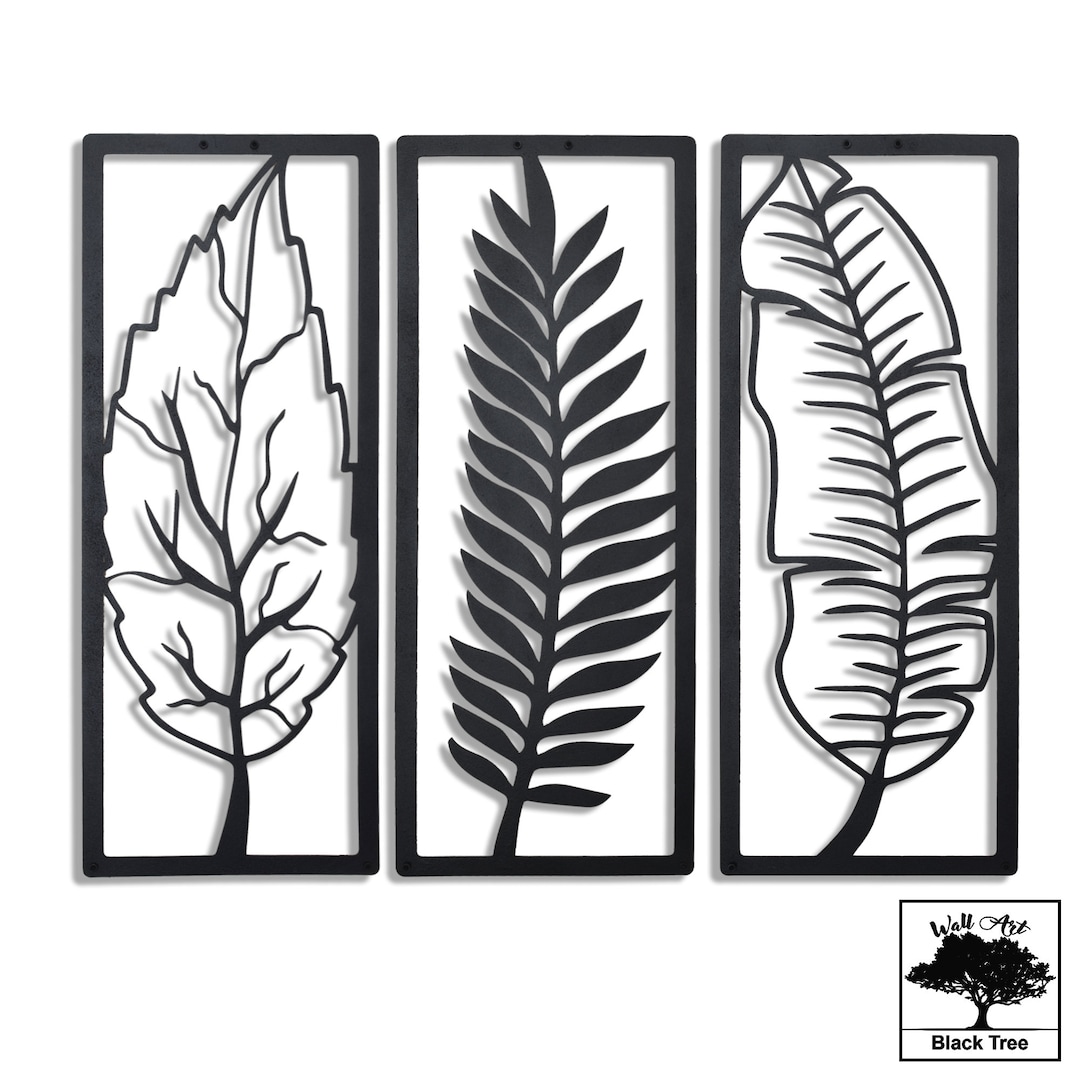 Tropical Leaves Metal Wall Art, Metal Wall Decor, Leaves Decor