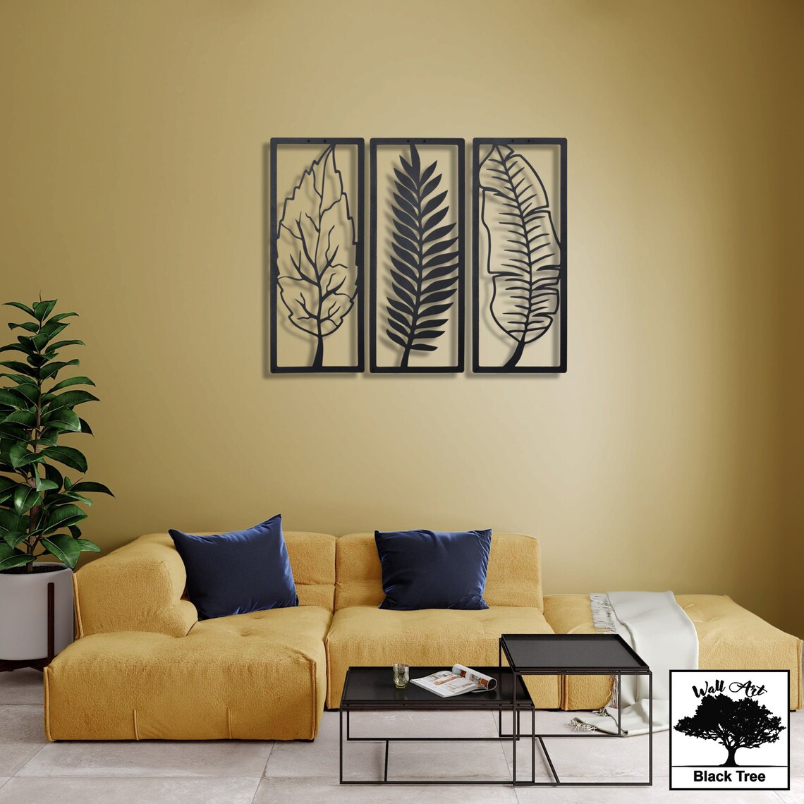 Tropical Leaves Metal Wall Art Metal Wall Decor Leaves Etsy