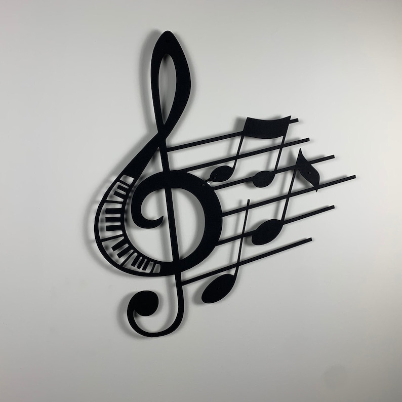 Sol Key Music Notes Treble Clef With Music Notes Metal Music Etsy