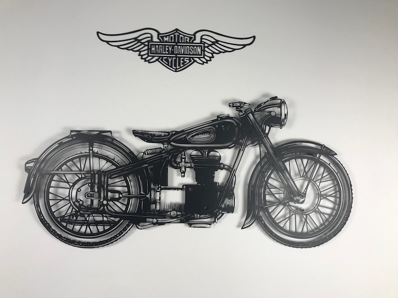 MOTORCYCLE METAL ART Harley Davidson Motorcycle Wall Art Etsy