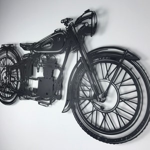Decorazione murale MOTO IN METALLO, Arte murale moto, Regalo per motociclisti Harley Davidson, Regalo per la festa del papà, Decorazione silhouette moto BMW