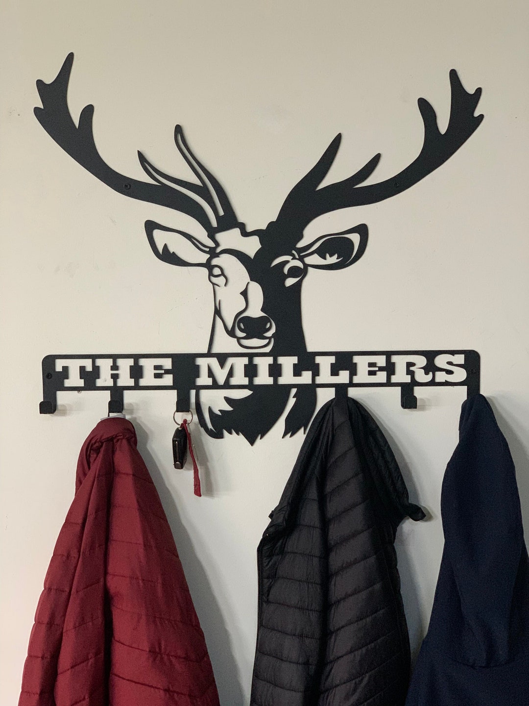 Panneau Mural En Acier Corten – Tête De Cerf Style Alpin, Décoration Intérieure/extérieure