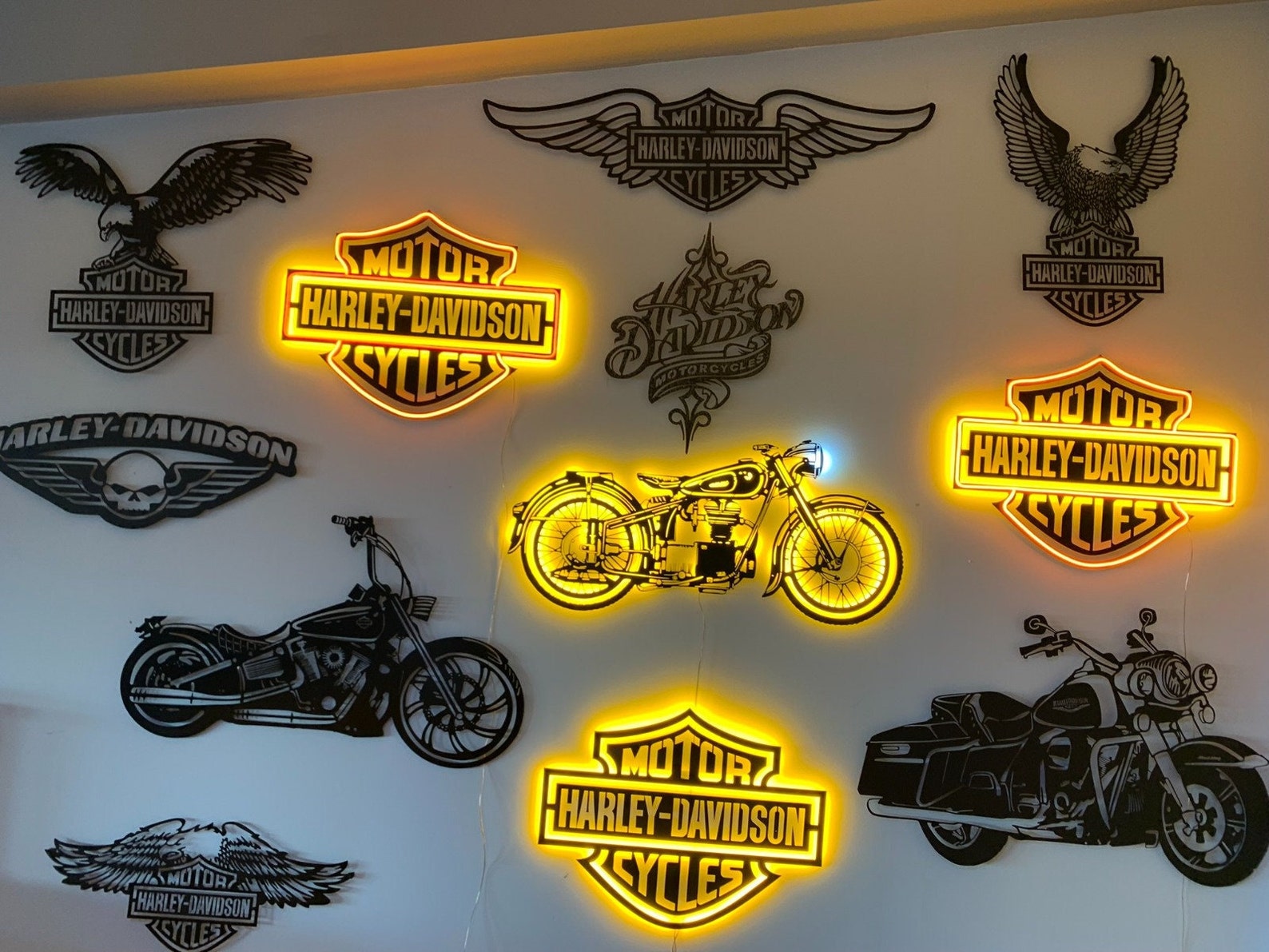 MOTORCYCLE METAL ART Harley Davidson Motorcycle Wall Art Etsy