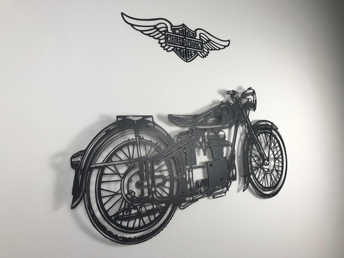 MOTORCYCLE METAL ART Harley Davidson Motorcycle Wall Art Etsy