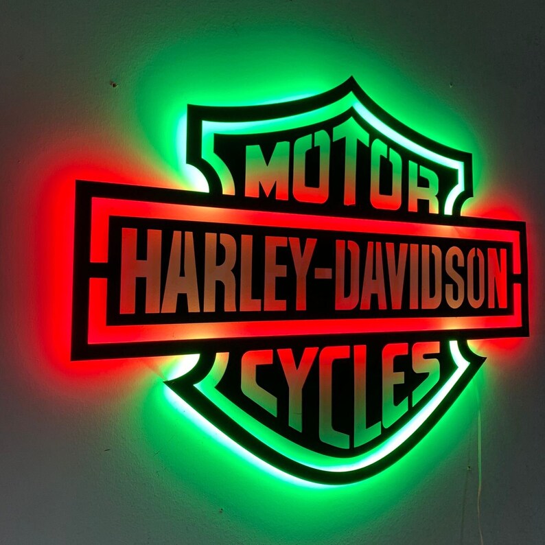 Haley Led Sign Harley Davidson Metal Led Wall Sign, Harley Davidson Led Decor, Harley ...