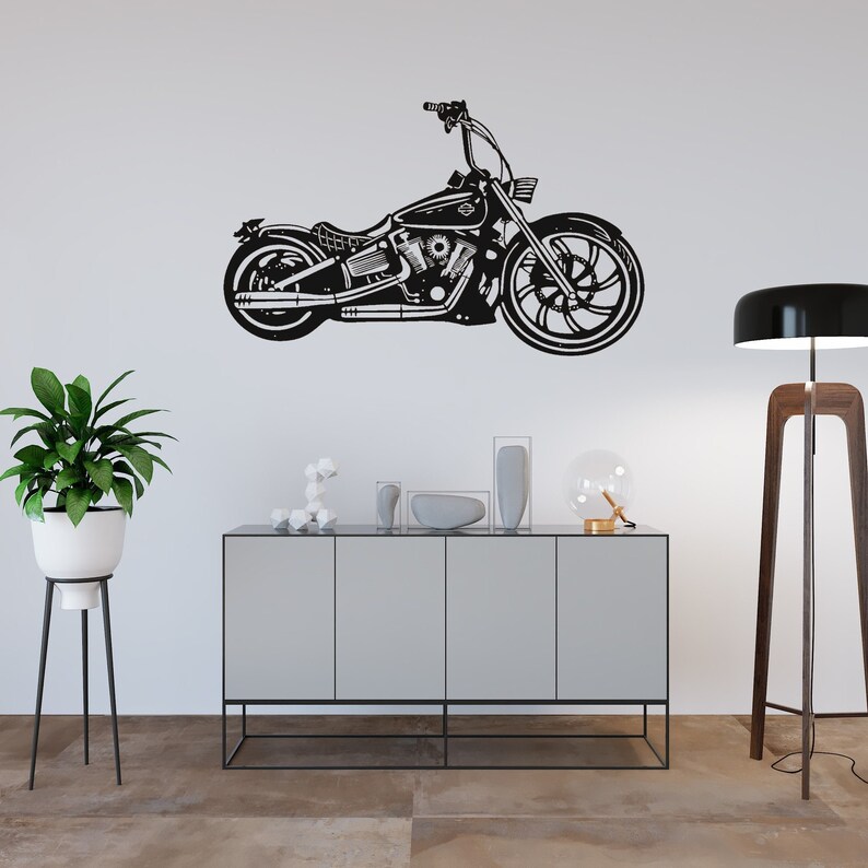 Motorcycle Metal Wall Art Harley Davidson Choppers Etsy
