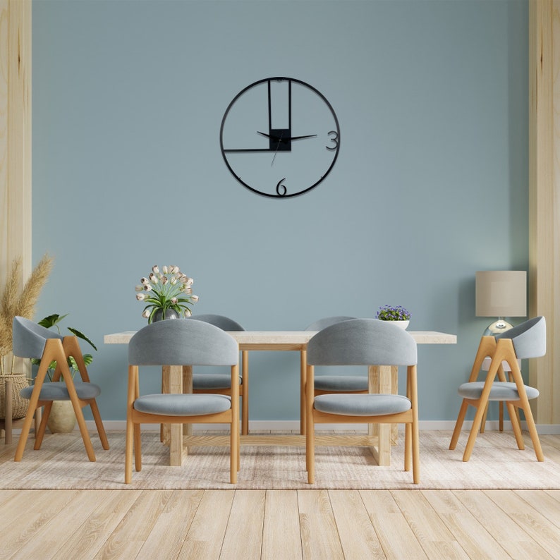 Minimalist Oversize Metal Wall Clock: Silent Modern Art Decor - Etsy