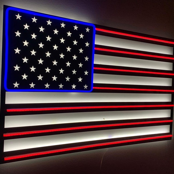 American Flag Led Etsy