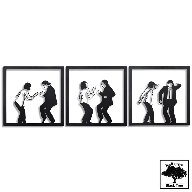 Pulp Fiction Dancing Couple Metal Wall Art Metal Wall Decor Etsy