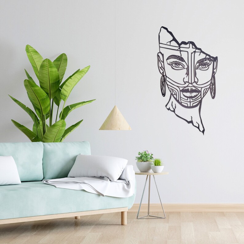 African Lady Metal Wall Decor Broken Women Face Wall Decor Etsy