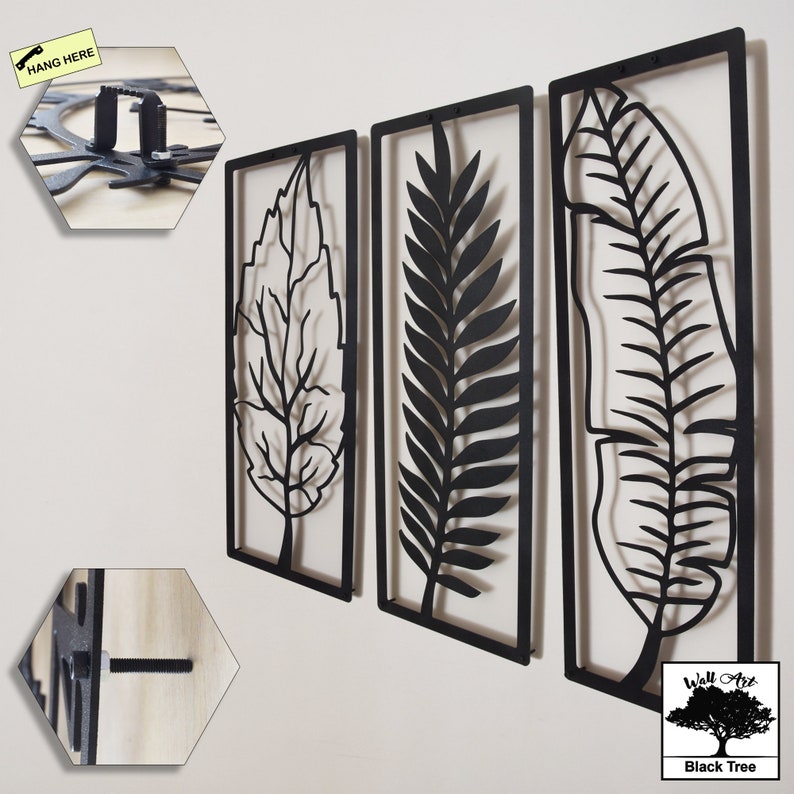 Tropical Leaves Metal Wall Art Metal Wall Decor Leaves Etsy
