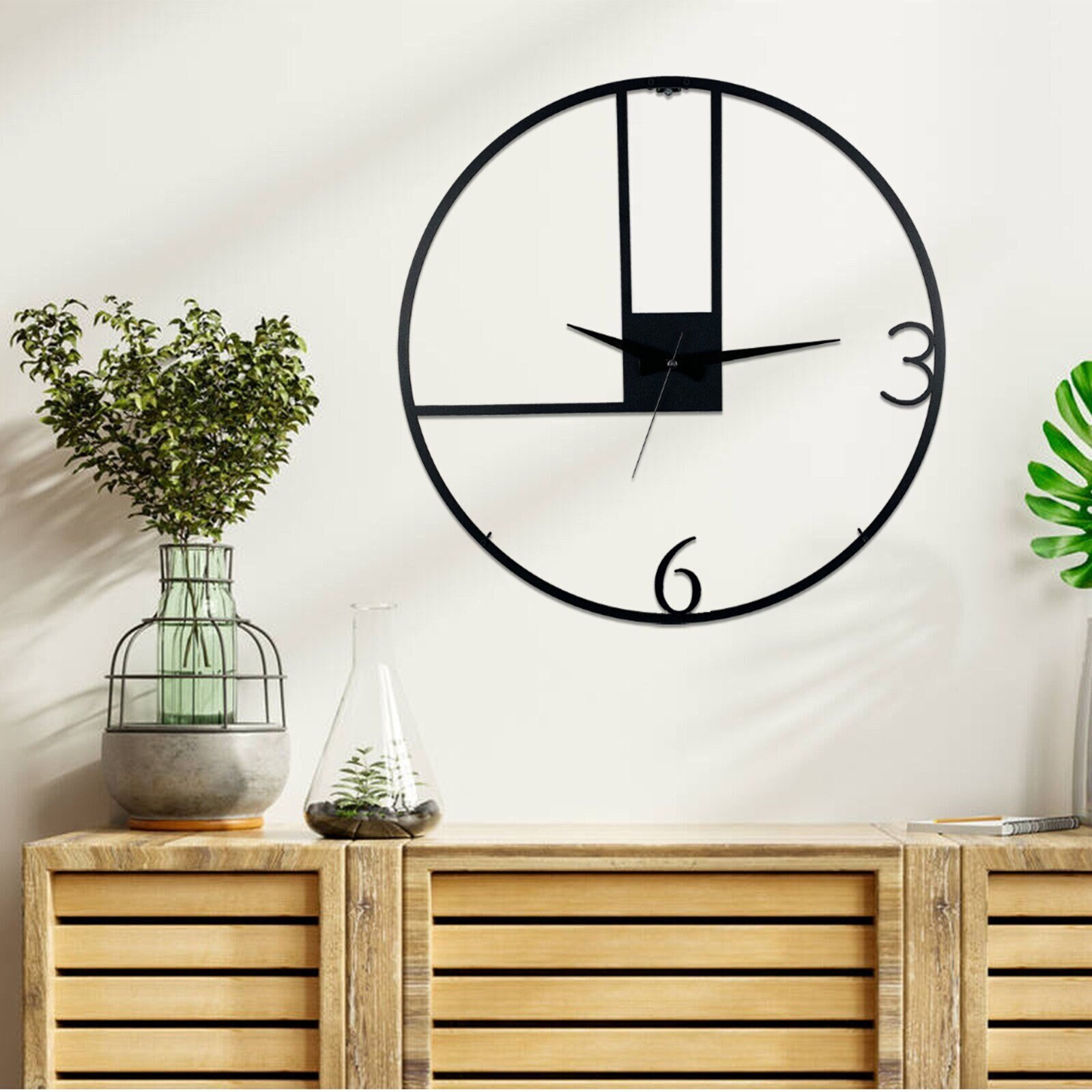 Minimalist Oversize Metal Wall Clock: Silent Modern Art Decor - Etsy