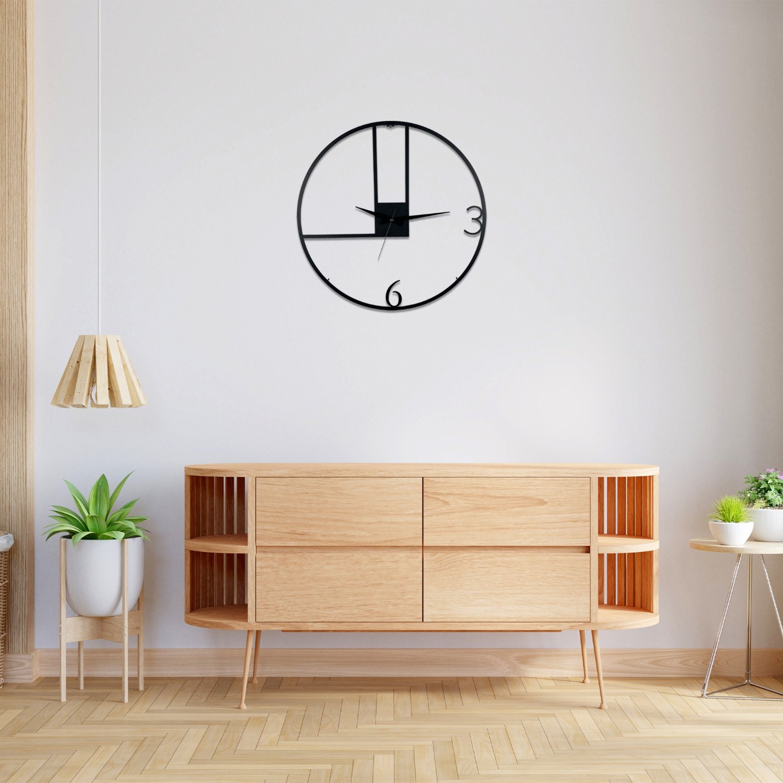 Minimalist Oversize Metal Wall Clock: Silent Modern Art Decor - Etsy