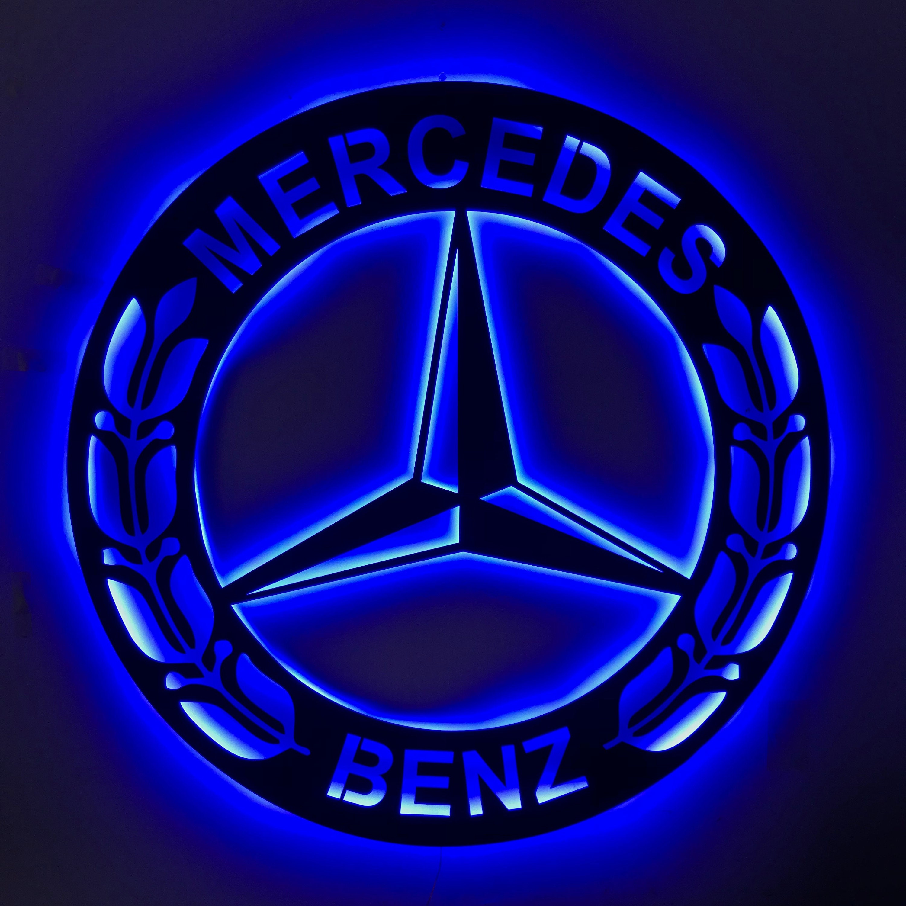 Mercedes Metall Led Schild, Mercedes Garage Dekor, Mercedes Neon Schild,  Auto Dekor, Mercedes Led Logo, Mercede Schild Galerie Dekor, Mancave Dekor  - .de
