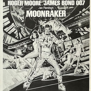 James Bond, Moonraker. Rare, original, authentic, vintage poster from 1979