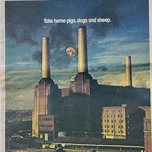 Pink Floyd, Animali. Raro, originale, autentico poster vintage del 1977