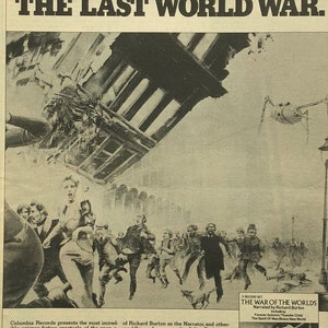 War of the Worlds, narrated by Richard Burton. Rare, original, authentic, vintage poster from 1978