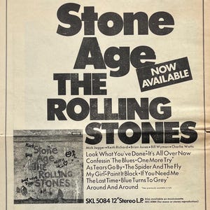 The Rolling Stones, Stone Age. Rare, original, authentic, vintage poster from 1971