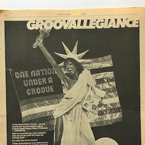 Funkadelic, One Nation Under a Groove. Rare, original, authentic, vintage poster from 1978
