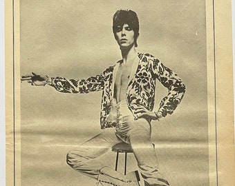 David Bowie, El ascenso y la caída de Ziggy Stardust y las arañas de Marte. Raro, original, auténtico, cartel vintage de 1972.
