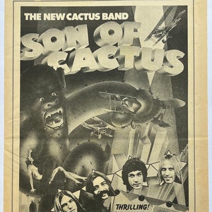 The New Cactus Band, Son of Cactus. Seltenes, originales, authentisches, Vintage Poster aus dem Jahr 1973