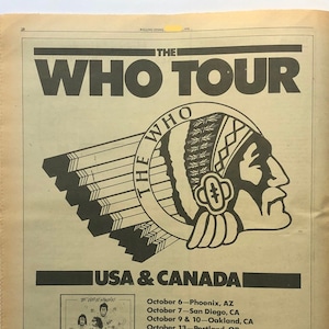 The Who Tour. Rare, original, authentic, vintage poster from 1976