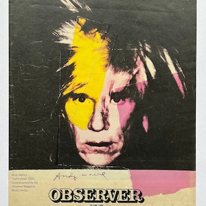 Andy Warhol, Self Portrait. Rare, original, authentic, vintage poster from 1986