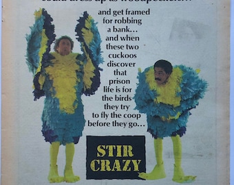 1980 American Comedy Film Stir Crazy Movie Poster - Etsy