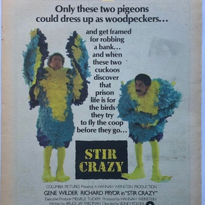 Stir Crazy. Rare, original, authentic, vintage poster from 1980