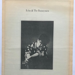 Echo & The Bunnymen, Lips Like Sugar. Rare, original, authentic, vintage poster from 1987