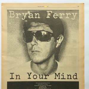 Bryan Ferry, In Your Mind. Rare, original, authentic, vintage poster from 1977