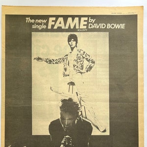 David Bowie, Fama. Raro, original, auténtico, cartel vintage de 1975.