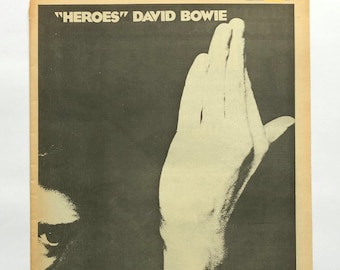 David Bowie, Heroes. Rare, original, authentic, vintage poster from 1977